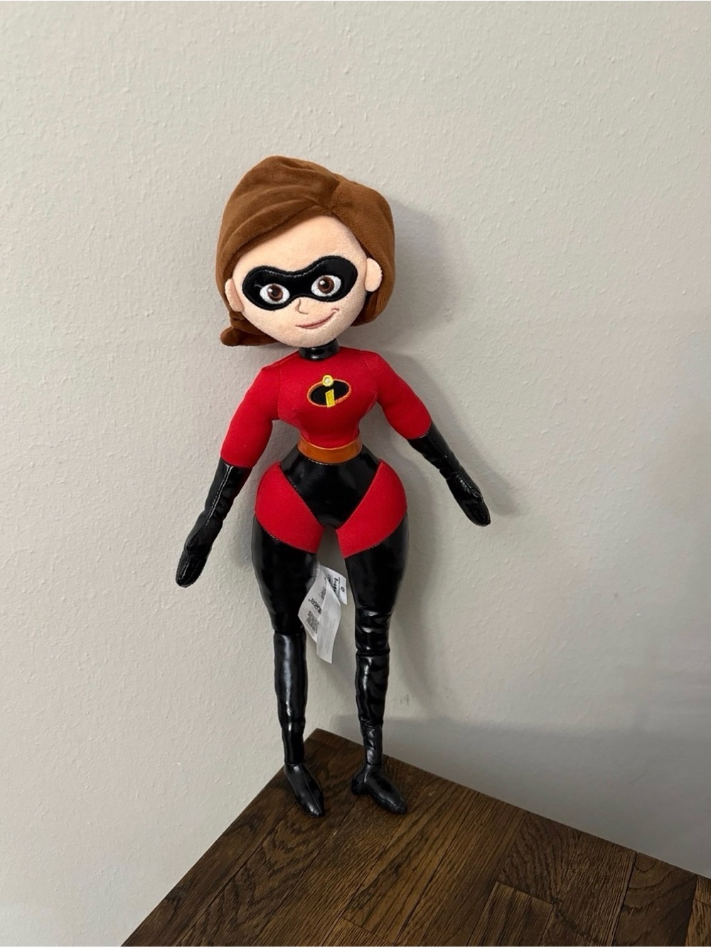 Disney Plush Doll in Red and Black with Brown Hair